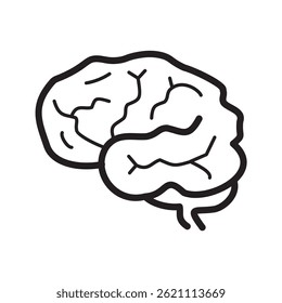 Cérebro, mente ou inteligência ícone vetorial de arte de linha para aplicativos e sites