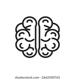 Cérebro, mente ou inteligência line art ícones vetoriais para aplicativos e sites