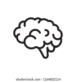 Brain, mind or intelligence line flat vector icon for mobile application, button and website design. Illustration isolated on white background. EPS 10 web design, logo, app, infographic