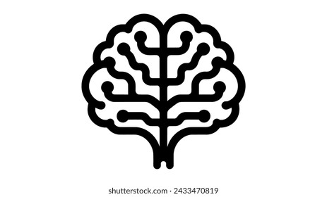 Gehirn, Mind Line Art Vektor-Symbol Vektor-Illustration auf weißem Hintergrund