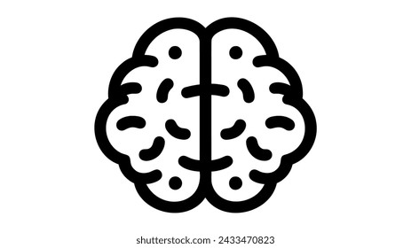 Brain, mind line art vector icon vector illustration on white background