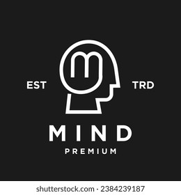 brain mind m Letter icon design illustration template