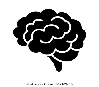 Brain Or Mind Side View Flat Vector Icon For Medical Apps And Websites