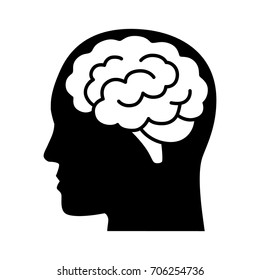 Brain Or Mind Side View Inside Head Flat Vector Icon For Medical Apps And Websites