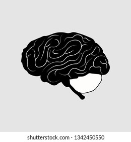 Brain or mind side view l vector icon for medical websites