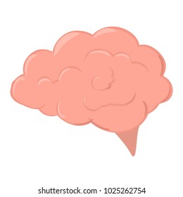 Brain or mind side view line art color vector icon for medical apps and websites