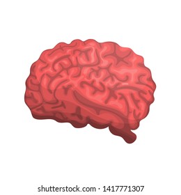 Brain or mind side view  vector icon for medical apps and websites