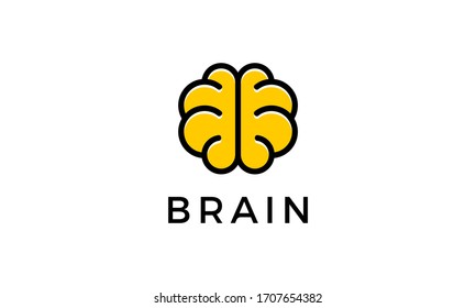 concepto de diseño del logotipo del vector del cerebro