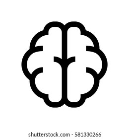 Brain mini line, icon, background and graphic. The icon is black and white, linear  flat, vector, pixel perfect, minimal, suitable for web and print. 