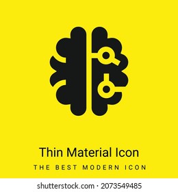 Brain minimal bright yellow material icon