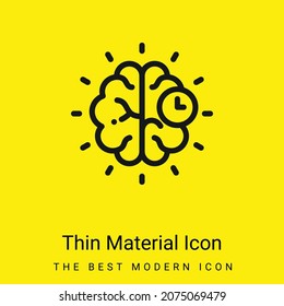 Icono de material amarillo brillante mínimo en el cerebro