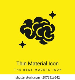 Brain minimal bright yellow material icon