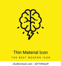 Brain minimal bright yellow material icon