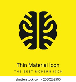 Icono de material amarillo brillante mínimo en el cerebro