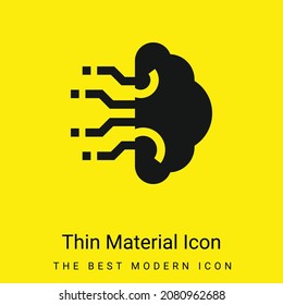 Brain minimal bright yellow material icon