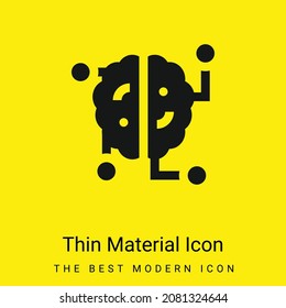 Brain minimal bright yellow material icon