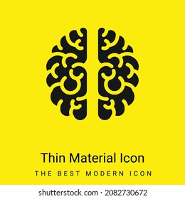 Icono de material amarillo brillante mínimo en el cerebro