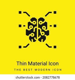 Brain minimal bright yellow material icon