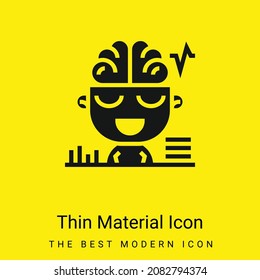 Brain minimal bright yellow material icon