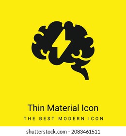 Brain minimal bright yellow material icon