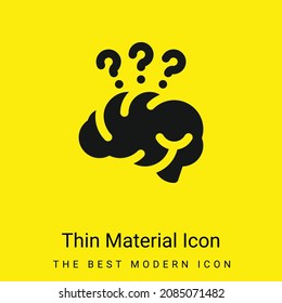 Brain minimal bright yellow material icon