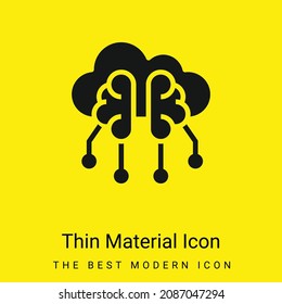 Icono de material amarillo brillante mínimo en el cerebro