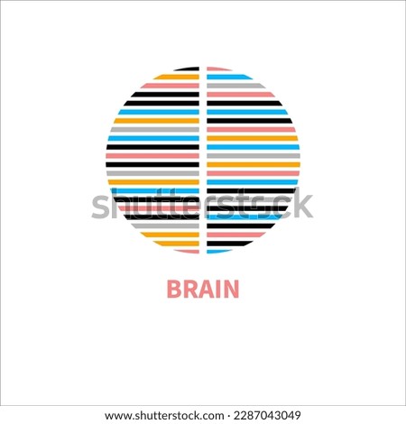 Brain minimal logo, brain hemispheres, scan, mri icon. Neurosurgery clinic logotype