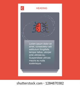 Brain mobile vertical banner design design. Vector