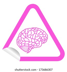 brain model on sticker icon web button. EPS10 illustration
