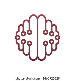 The brain with a modern form. Logo design for technology businesses.