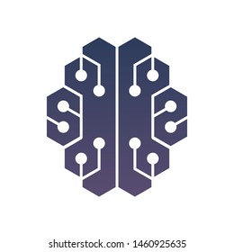 The brain with a modern form. Logo design for technology businesses.