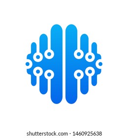 The brain with a modern form. Logo design for technology businesses.