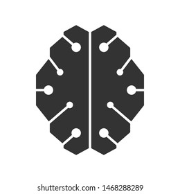 Brain with a modern form. Logo for the technology business. Cool design for brands or labels.