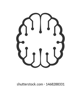 Brain with a modern form. Logo for the technology business. Cool design for brands or labels.