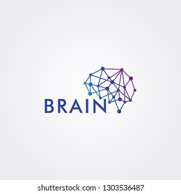 Brain modern logo with dynamic color.