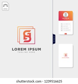 brain molecular tech logo template vector illustration, and free business card design template