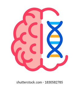 Brain Molecule Icon Vector. Outline Brain Molecule Sign. Isolated Contour Symbol Illustration