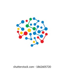 Brain molecule  illustration logo vector template 