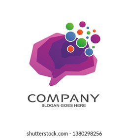 Brain molecule Logo in Vector