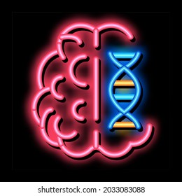 Brain Molecule neon light sign vector. Glowing bright icon Brain Molecule sign. transparent symbol illustration