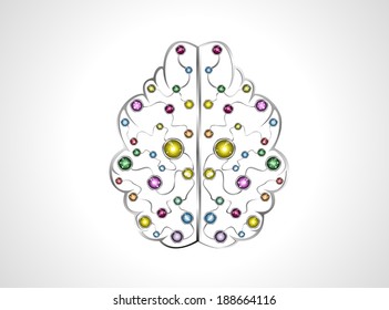 brain molecules to metal icons vector.