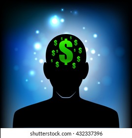 Brain money isolated image for any project