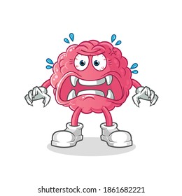 brain monster vector. cartoon character
