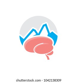 Brain Mountain Logo Icon Design