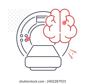 Brain MRI and CT Scan - Medical imaging Icon  as EPS 10 File