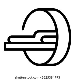 Vector de contorno de icono de resonancia magnética cerebral. Resonancia magnética. Escáner médico