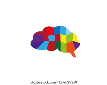brain multi colors parts logo