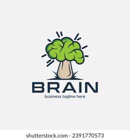 Brain Mushroom intellegent logo icon design element vector