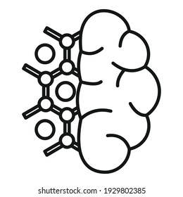 Brain nanotechnology icon. Outline brain nanotechnology vector icon for web design isolated on white background