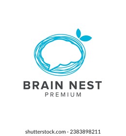 brain nest logo vector icon illustration